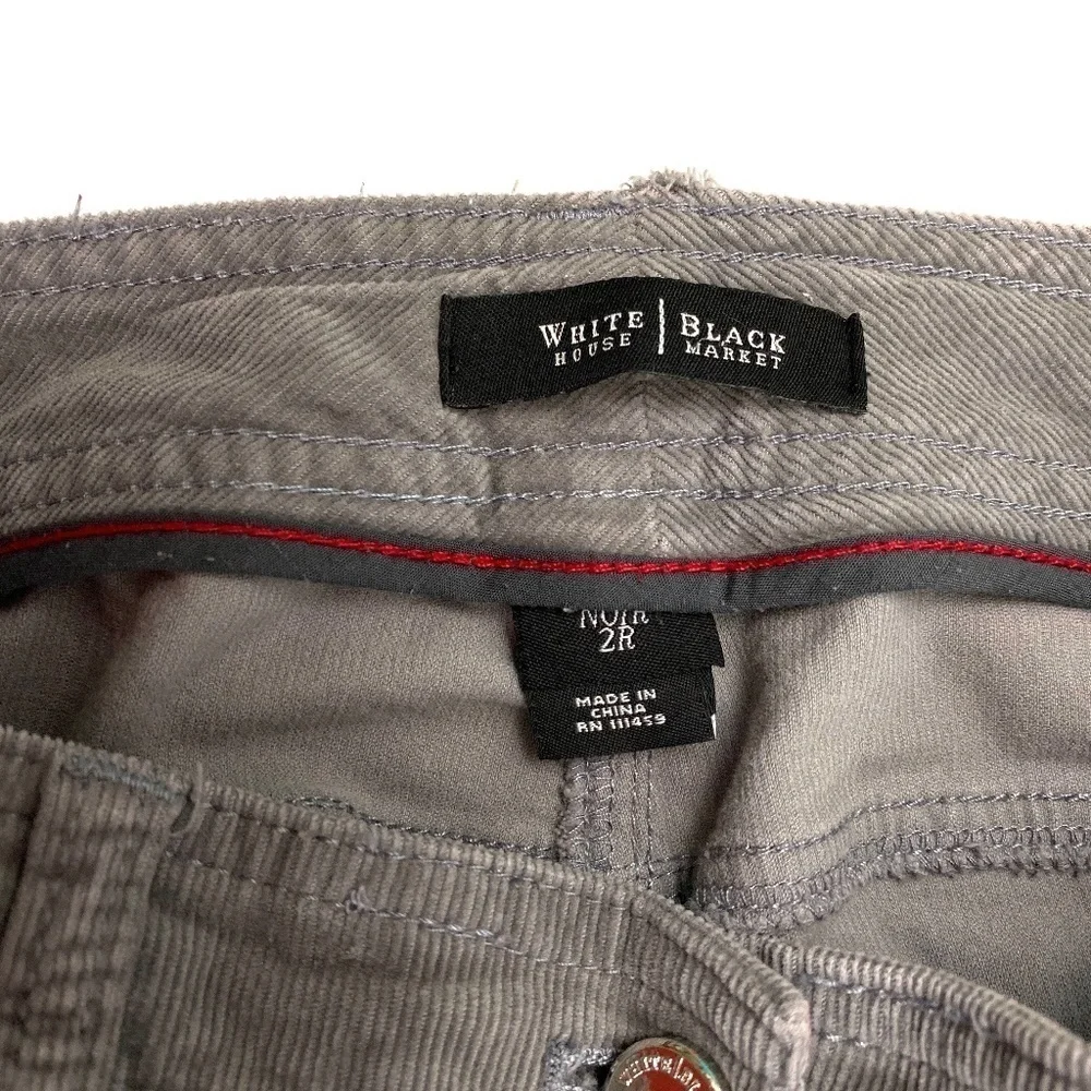 White House Black Market‎ Cropped Women's size 2 Gray Corduroy Pant